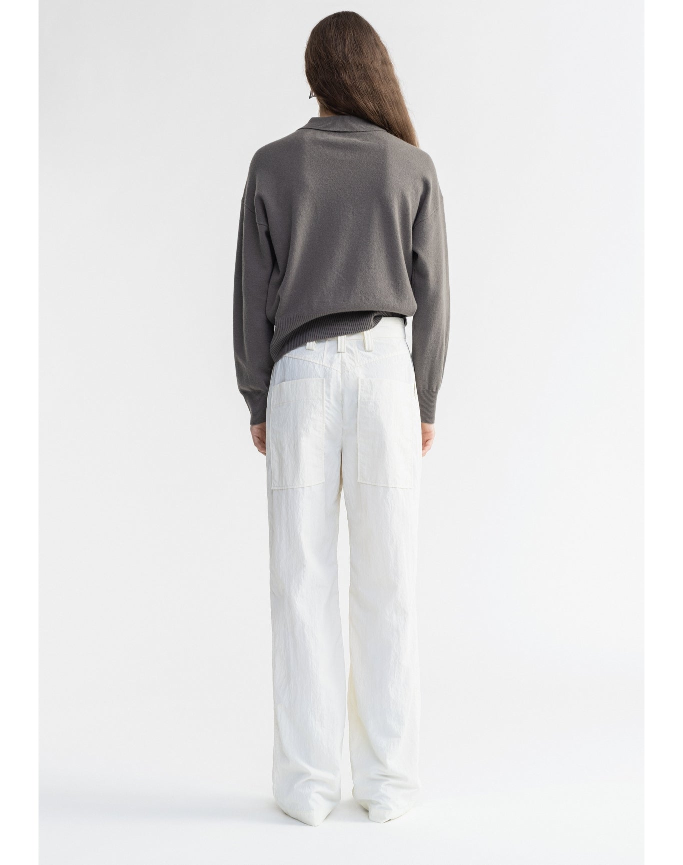 Regina | Pure Merino Wool Polo Sweater | Storm