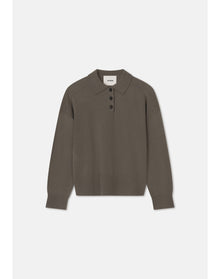 Regina | Pure Merino Wool Polo Sweater | Storm