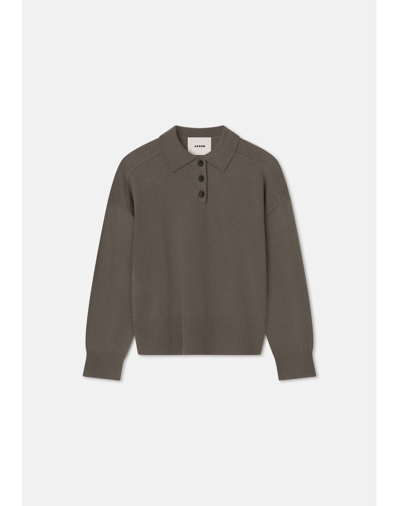 Regina | Pure Merino Wool Polo Sweater | Storm