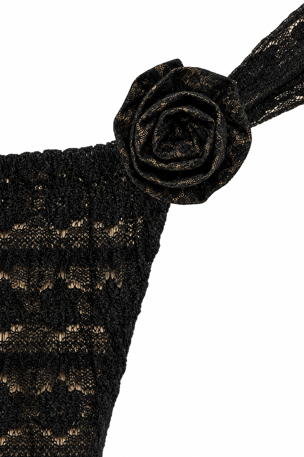 Removable Rose Pin | Black Daisy Lace