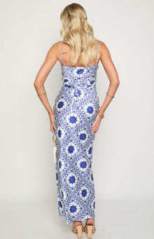 Renesmee Tile Print Maxi Dress | Navy