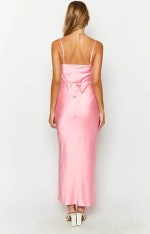 Renesmee Satin Maxi Dress | Pink