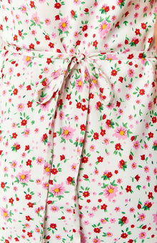 Renesmee Floral Satin Maxi Dress | White