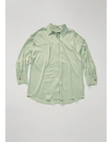 Rennie | Oversized Satin Shirt | Jade