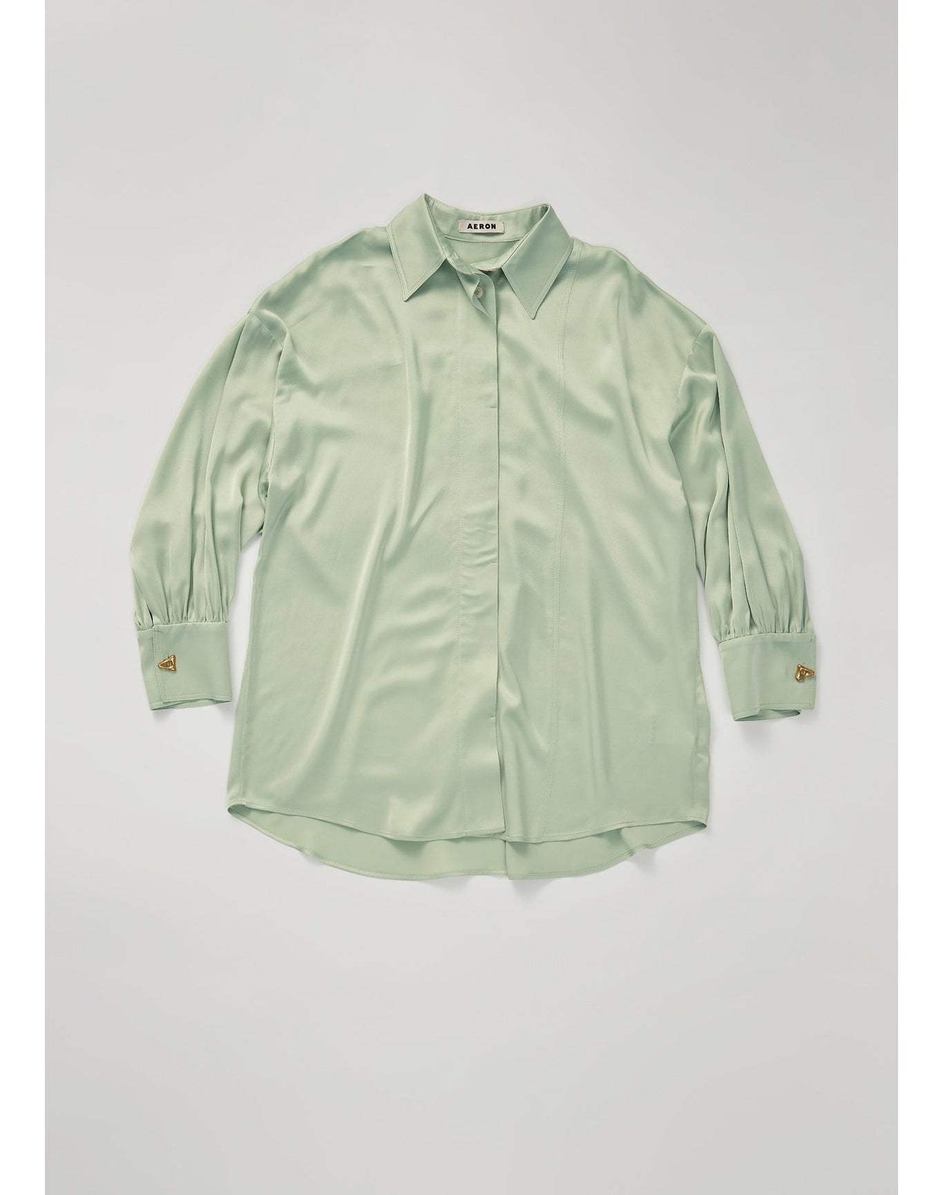 Rennie | Oversized Satin Shirt | Jade