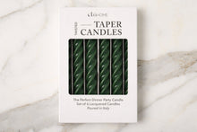 Lacquered Twisted Taper Candles | Spruce Green | Set of 6