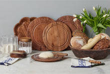 Vintage Wood Bowl with Carved Handle | Natural