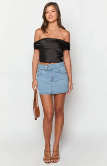 Ria Denim Mini Skirt | Light Wash