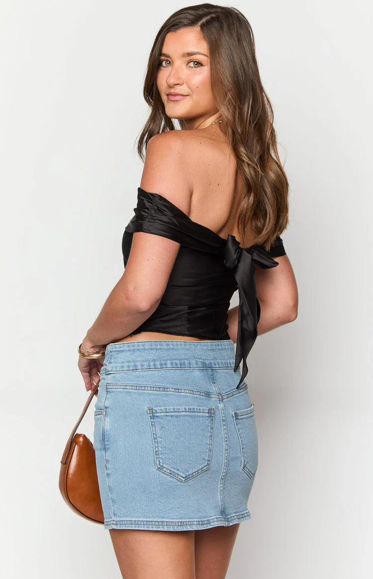 Ria Denim Mini Skirt | Light Wash