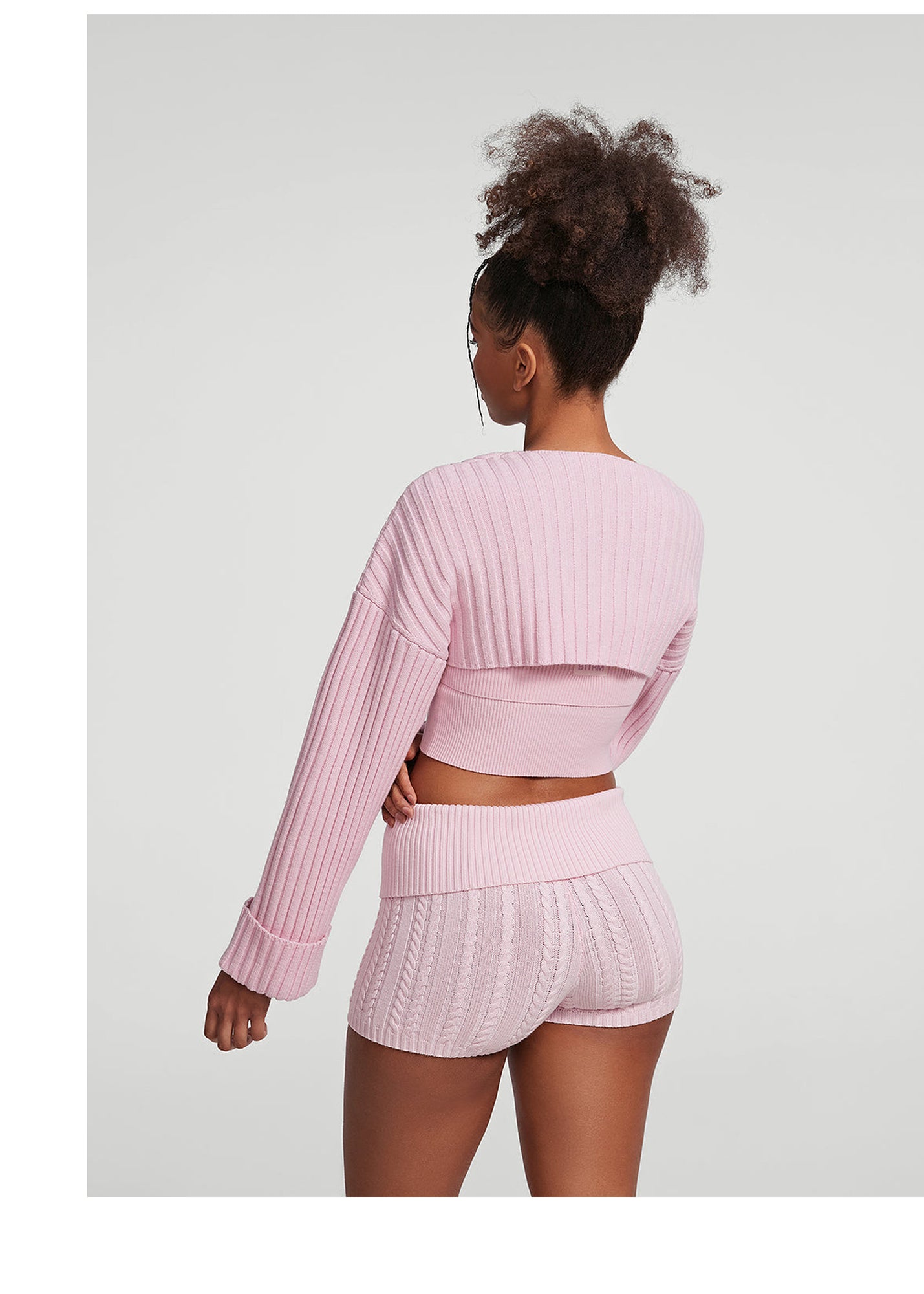 Ribbed Knit Shrug | Ballet Pink