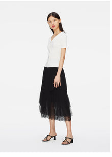 Ribbed Knit Top | White