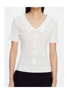 Ribbed Knit Top | White