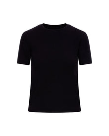 Ringer Tee in Ribbed Cotton | Black