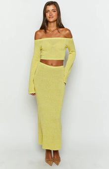 Romie Knit Maxi Skirt | Yellow