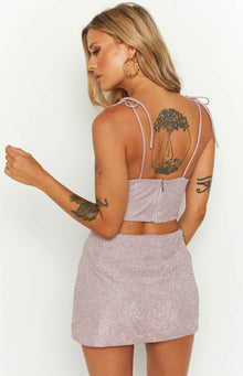 Rosa Tie Shoulder Corset Top | Pink