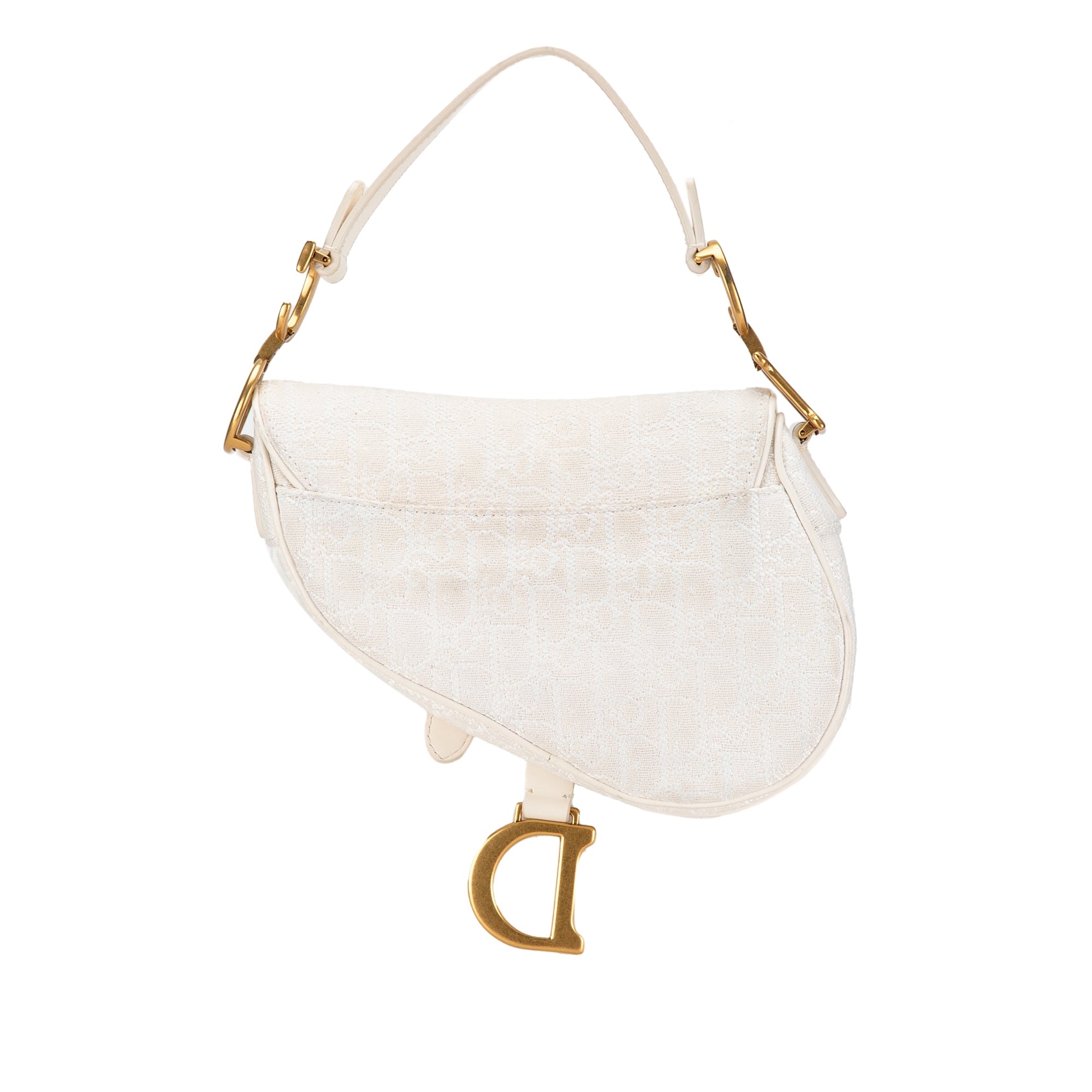 Dior | Pre-Owned Mini Oblique Canvas Saddle Bag | White