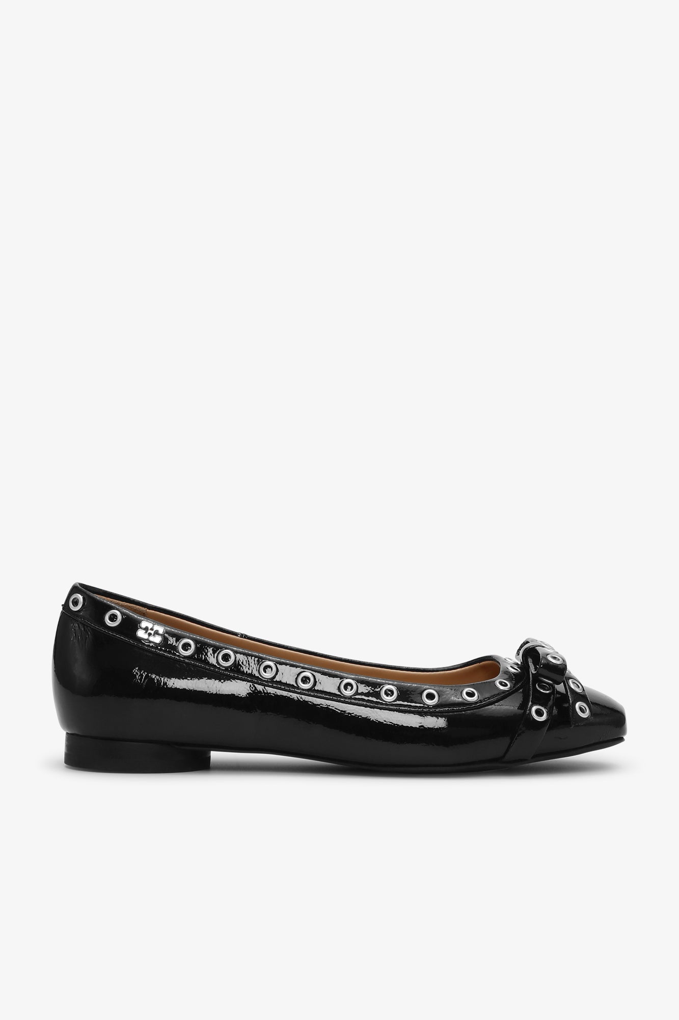 Eyelets Bow Ballerina Naplack | Black