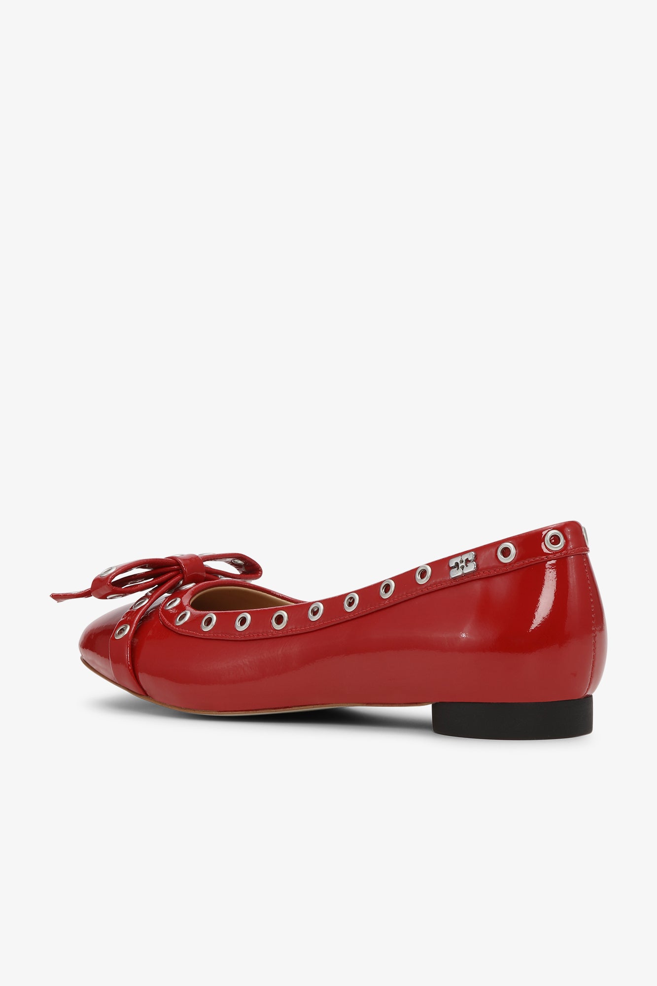 Eyelets Bow Ballerina Naplack | Racing Red