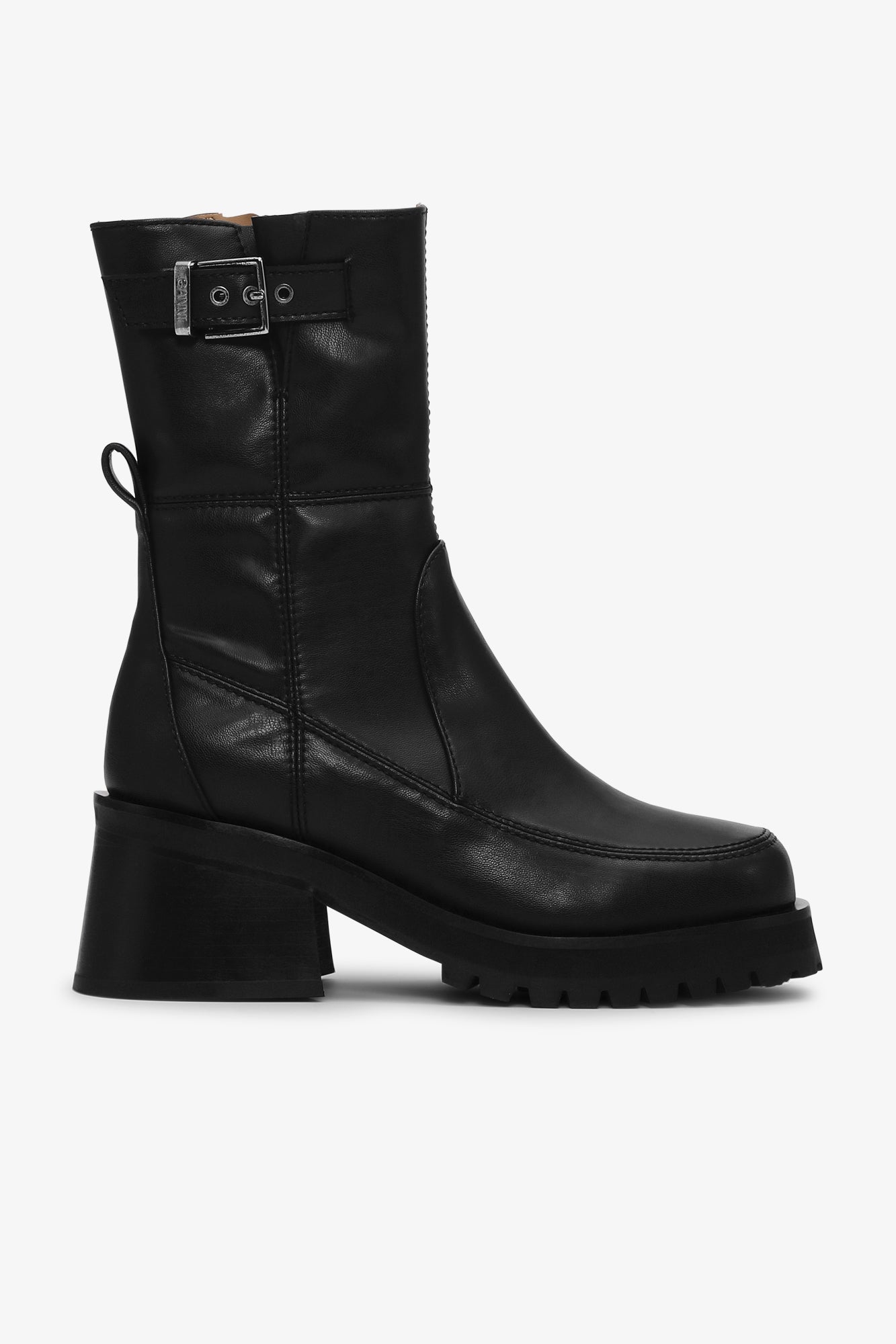 Feminine Buckle Platform Boot | Black