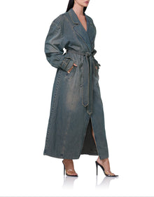 Saint Barrel Sleeve Trench Coat | Tinted Grunge Wash