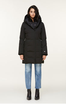 Salma Classic Down Coat With Removable Natural Fur | Black