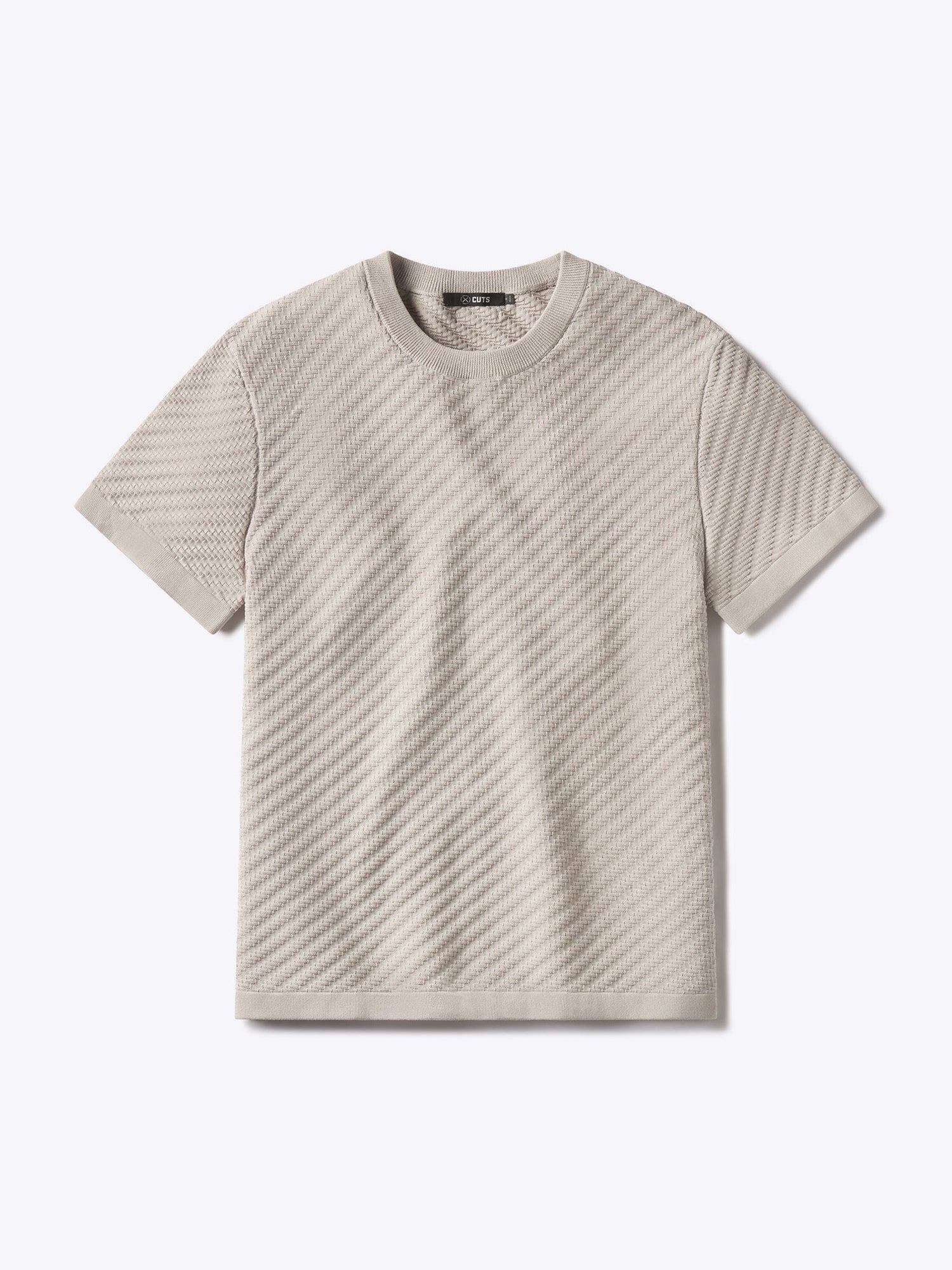 Mens | Riviera Knit Signature-Fit Textured Tee | Sand Dune