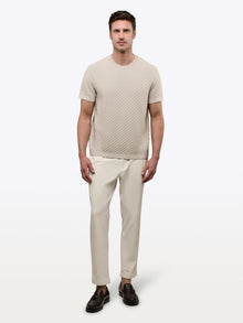 Mens | Riviera Knit Signature-Fit Textured Tee | Sand Dune
