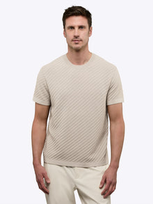 Mens | Riviera Knit Signature-Fit Textured Tee | Sand Dune