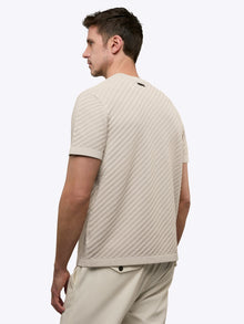 Mens | Riviera Knit Signature-Fit Textured Tee | Sand Dune