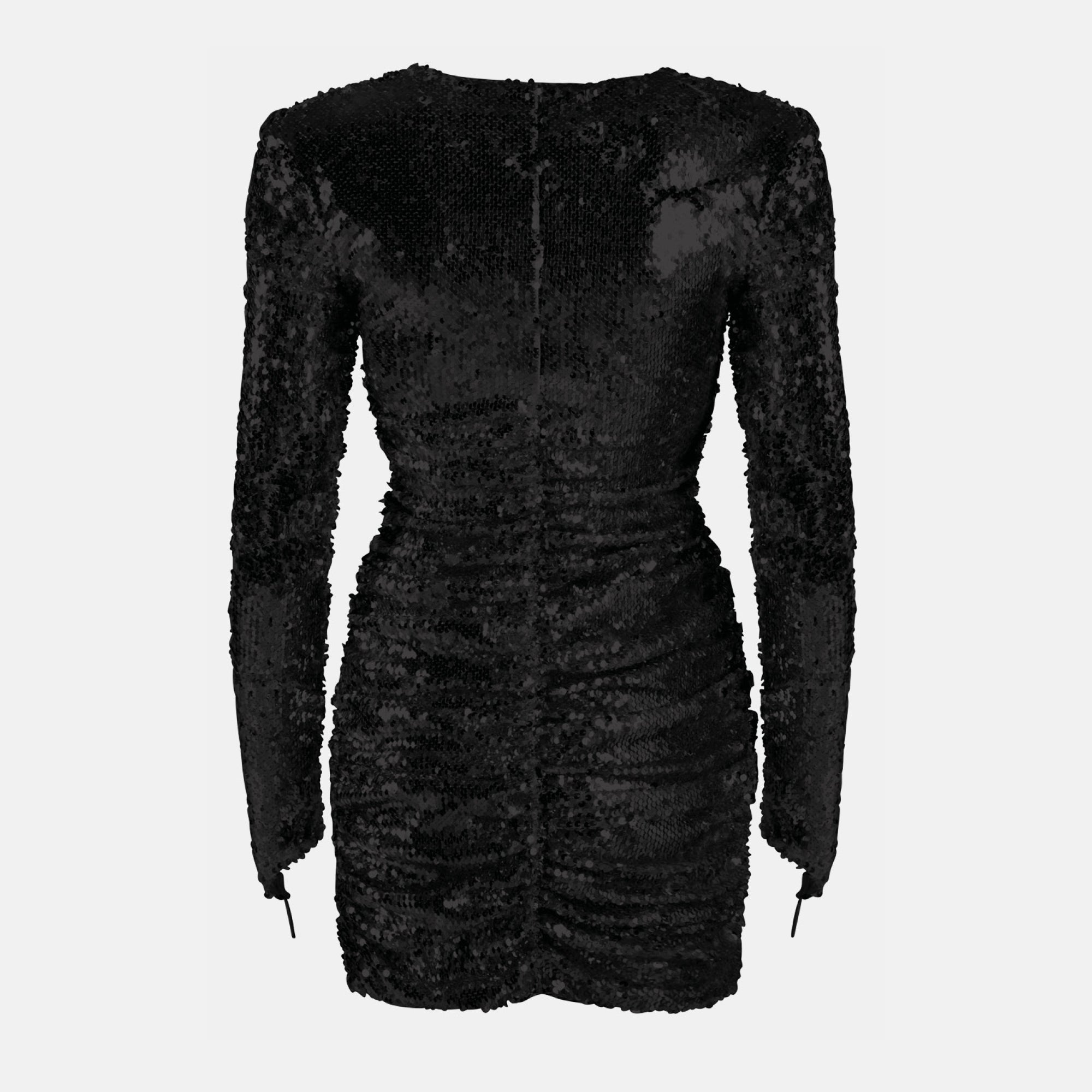 OW Collection SEQUIN Dress Account 002 - Black Caviar