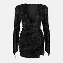 OW Collection SEQUIN Dress Account 002 - Black Caviar