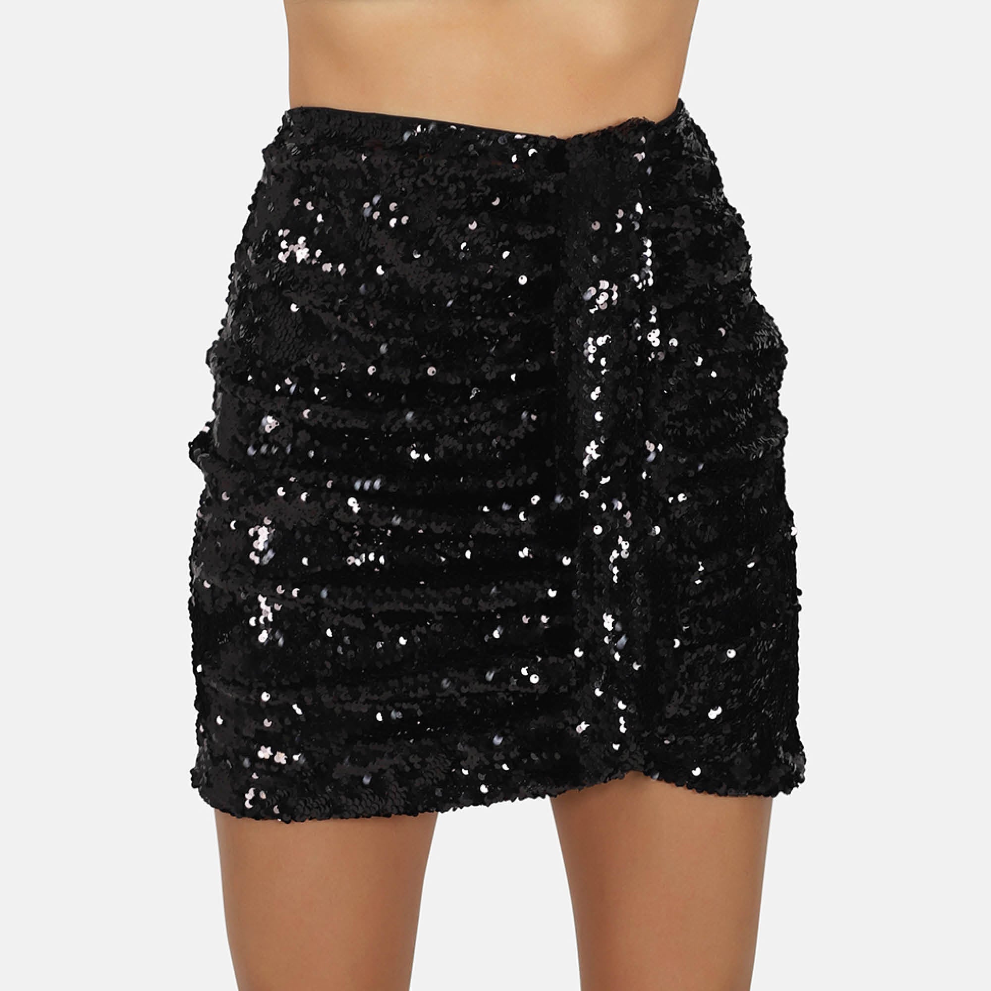 OW Collection SEQUIN Skirt Account 002 - Black Caviar