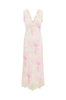 Serene Satin Lace-Trimmed Maxi Dress | Vanilla Sorbet