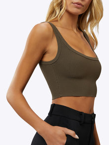 Womens | Coreflex Form-Fitting Cropped Tank | Shadow