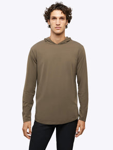 AO Long Sleeve Hooded Curve-Hem Tee | Shadow Signature-fit PYCA Pro