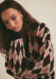 black red argyle