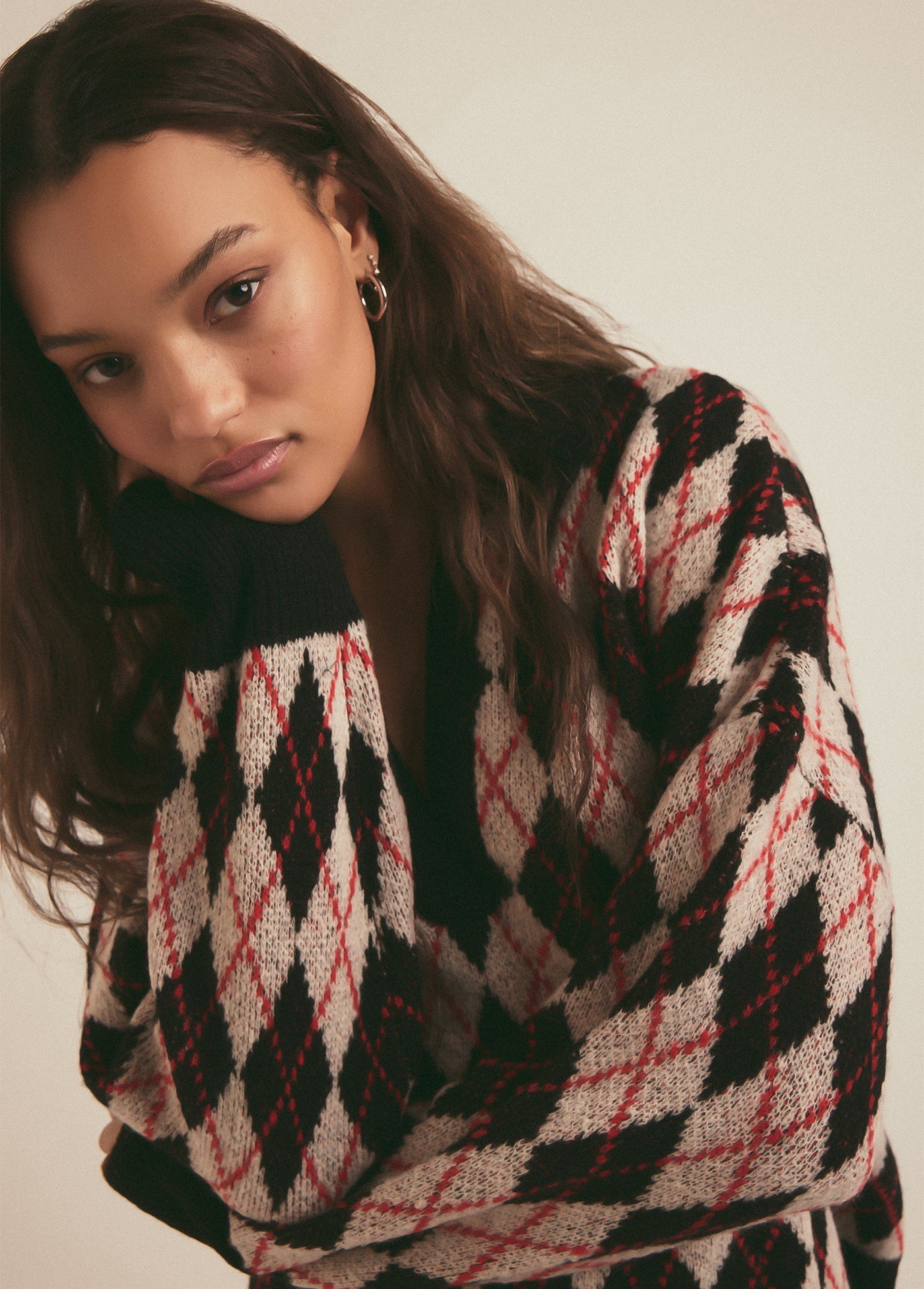 black red argyle