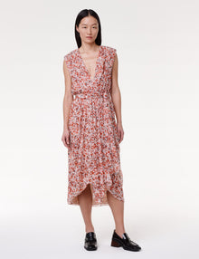 Women | Silk Chiffon Gathered Dress | Sedona Multi