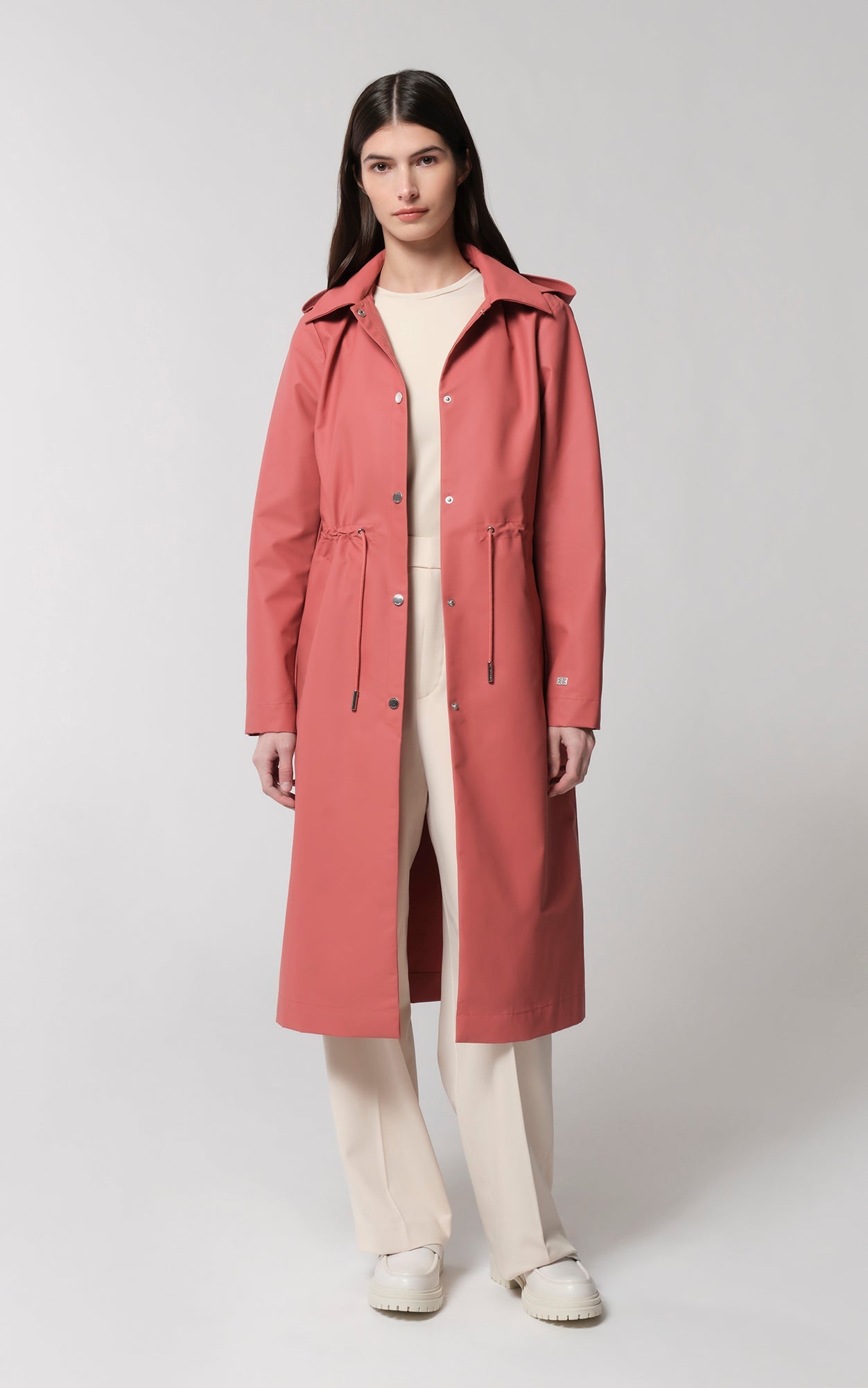 Simone Semi-Fitted Raincoat With Detachable Hood | Rosewood