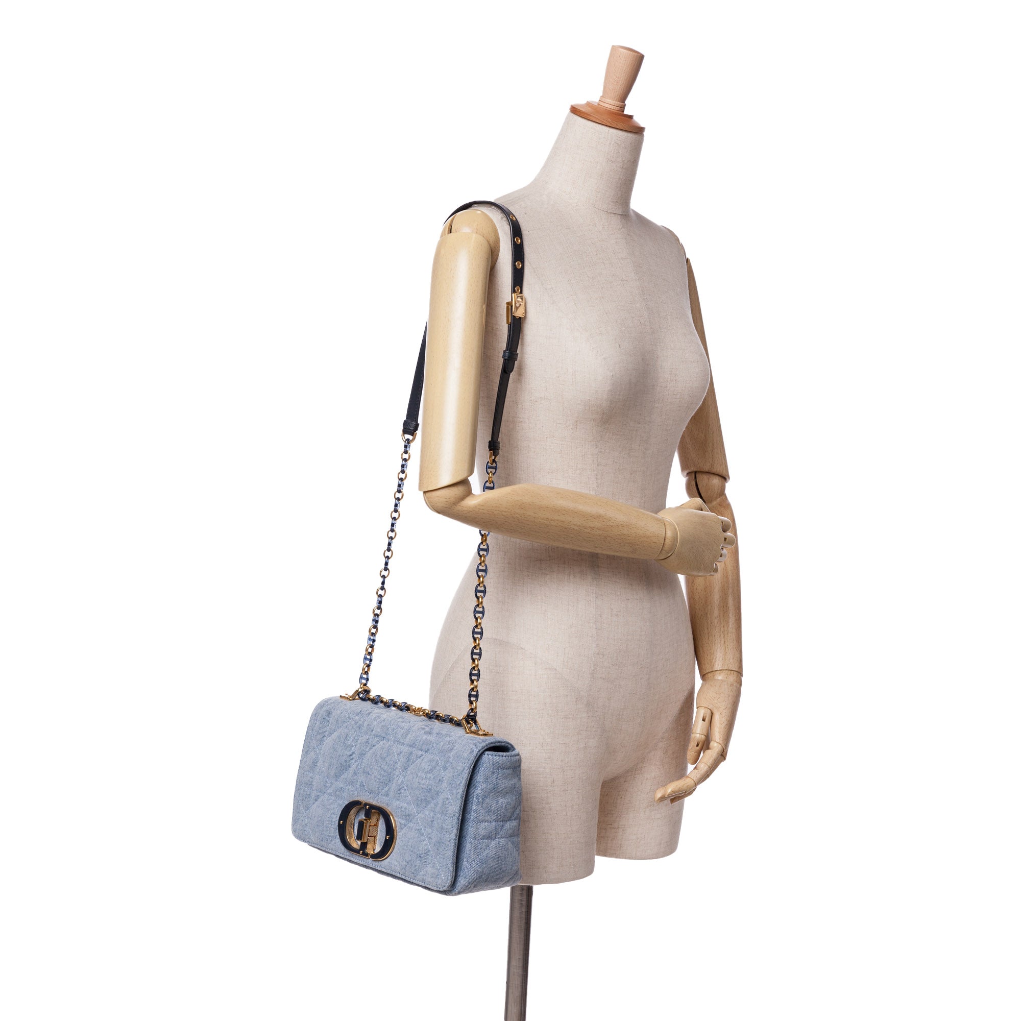 Dior | Pre-Owned Medium Denim Macrocannage Caro Bag | Blue/Denim