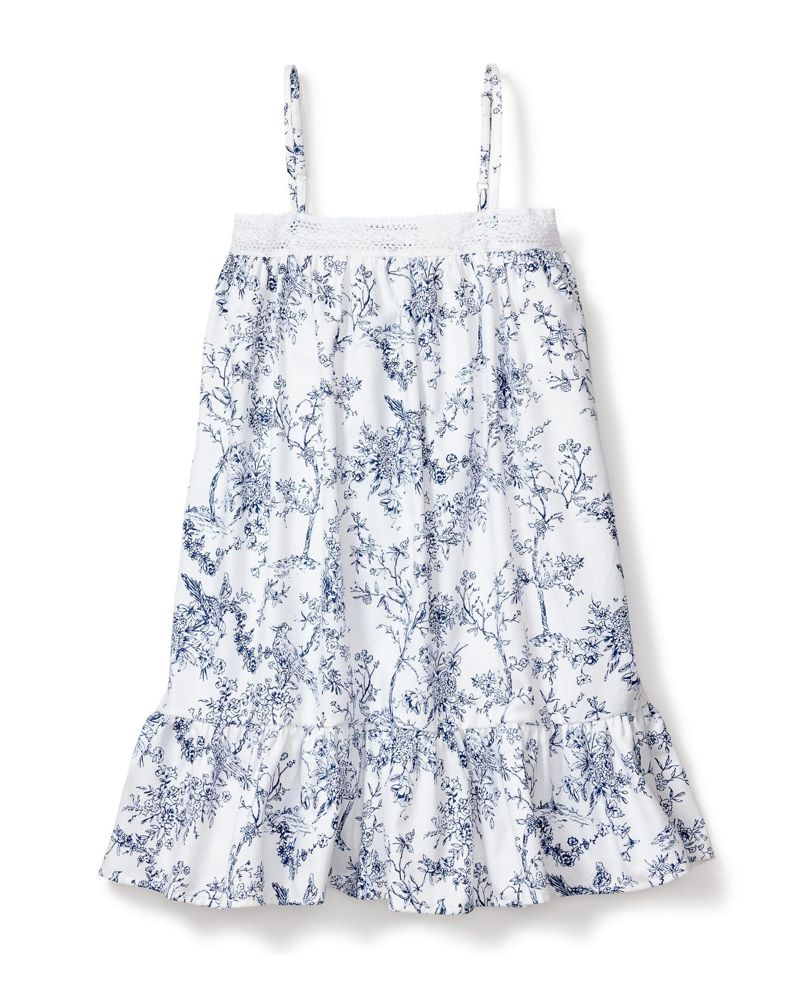 Girl's Twill Lily Nightgown in Fleurs de Rose in Timeless Toile#Color_Timeless Toile