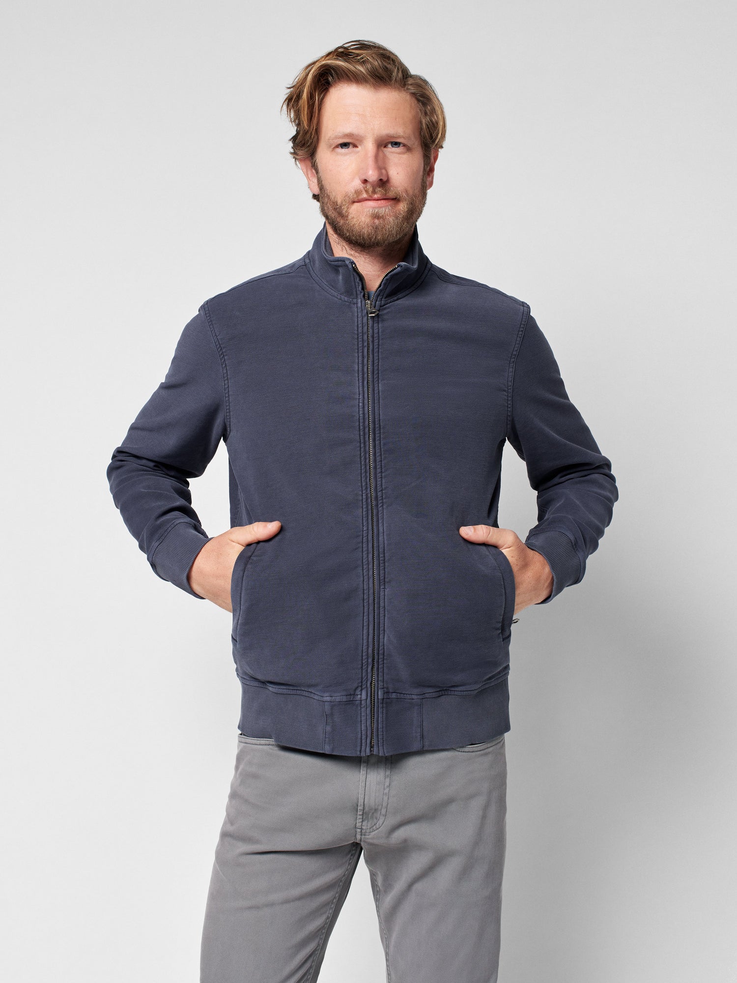 Mens - Stretch Terry Tanker Jacket | Navy