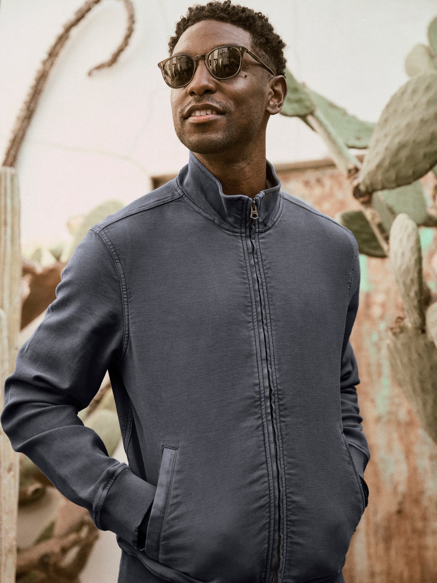 Mens - Stretch Terry Tanker Jacket | Navy