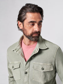 Mens - Stretch Terry Shirt Jacket | Faded Olive