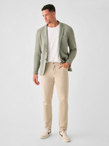 Mens - Inlet Knit Blazer | Olive Brush Melange