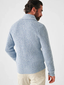 Mens - Marled Cotton Cardigan | Spring Sea Marl