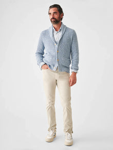 Mens - Marled Cotton Cardigan | Spring Sea Marl