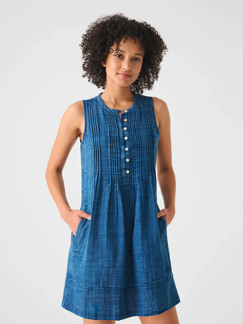 Womens - Dream Cotton Gauze Isha Dress | Indigo