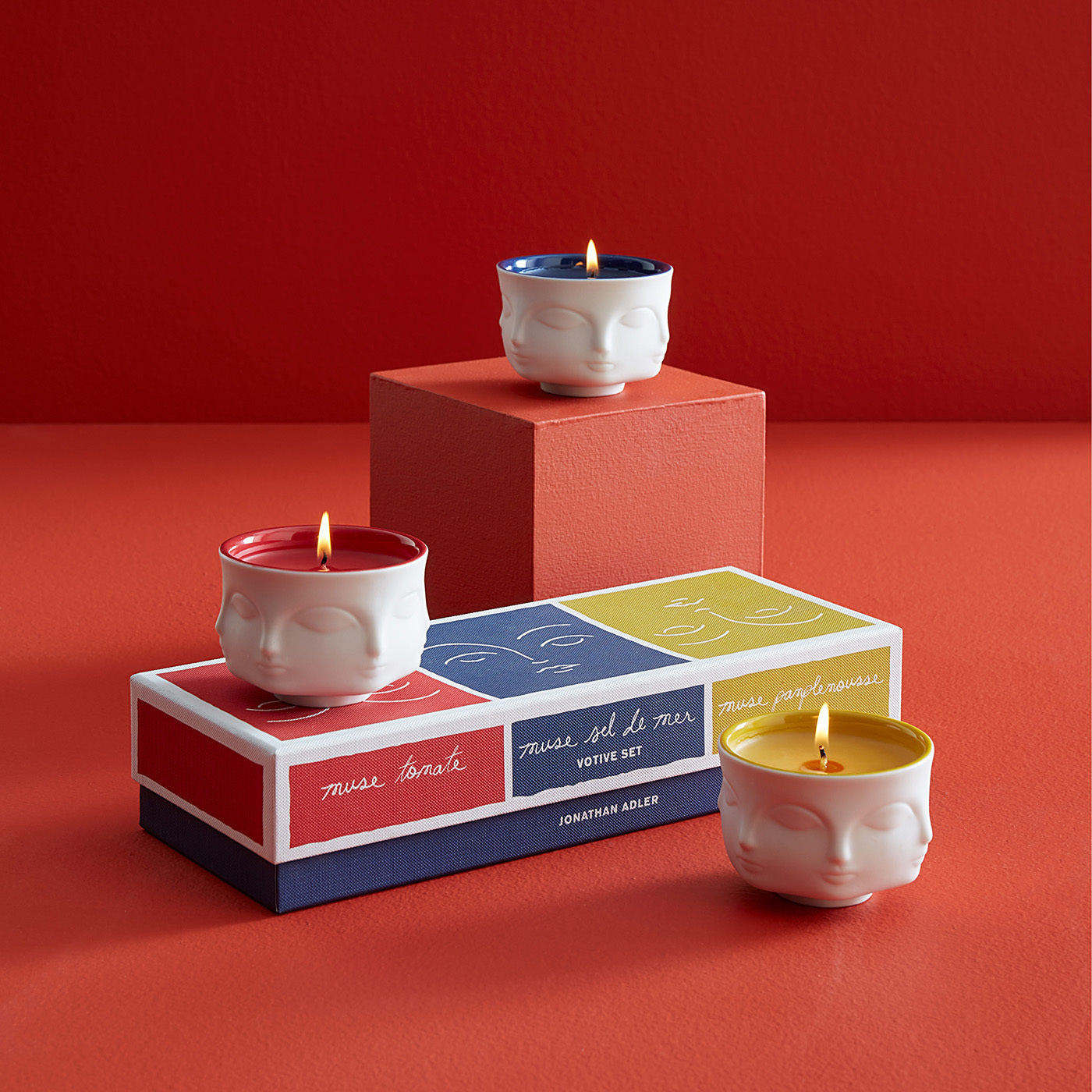 muse couleur votive candle set - styled view