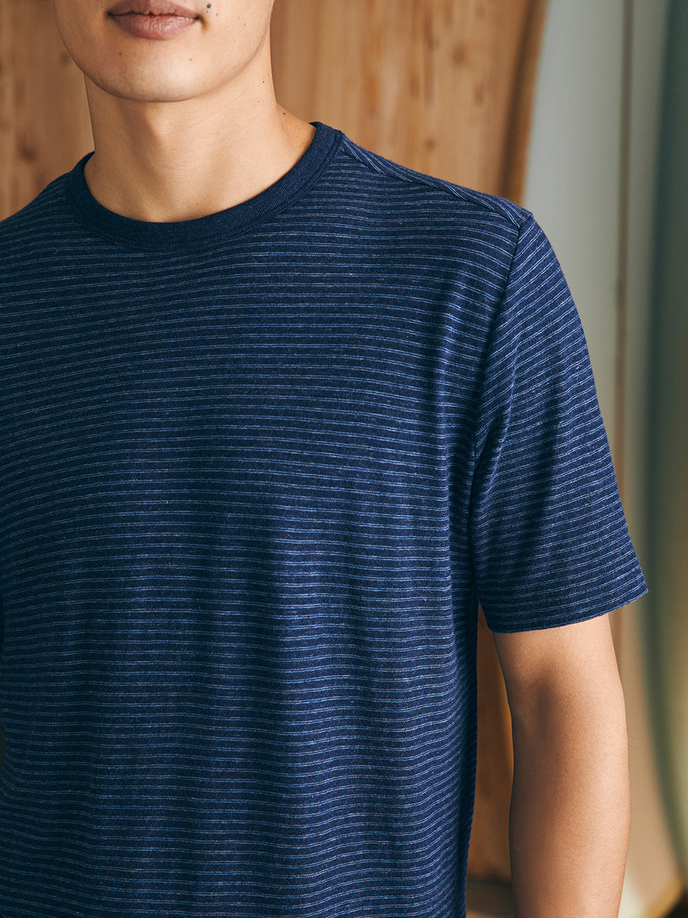 Mens - Vintage Chambray Tee | Navy Cove Stripe